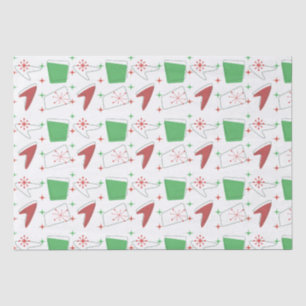 Papel De Seda Padrão Atômico Retroativo Holliday em branco