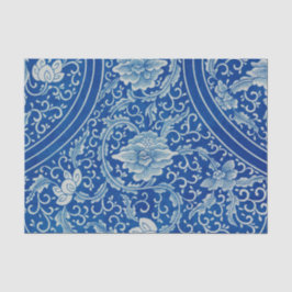 Papel De Seda Padrão Azul Clássico Chinês Floral Cobalto Antiqua