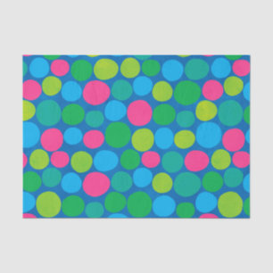 Papel De Seda Padrão Azul Cor-de-Rosa do Bolinhas Retroativo