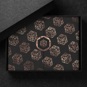 Papel De Seda Padrão Azul D20 RPG Fantasy Tabletop Gamer Dice