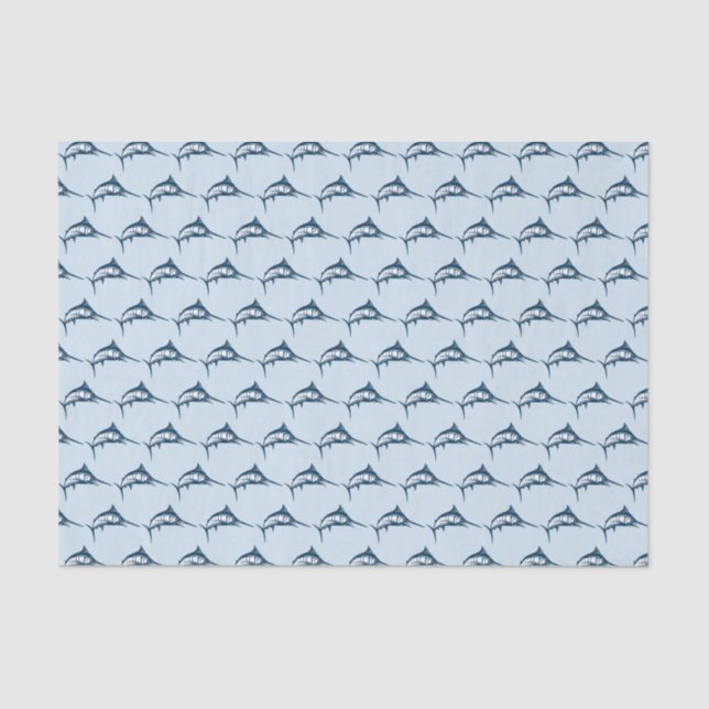 Papel De Seda Padrão Azul de Espadarte Legal (Frente )