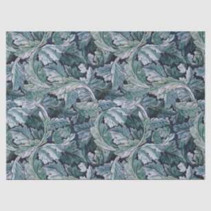 Papel De Seda Padrão Azul de Folha de Acanto Vintage William Mor