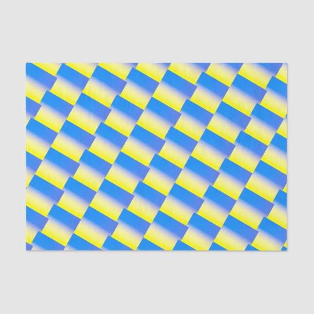 Papel De Seda Padrão azul e amarelo Ucrânia inspirado na paz (Frente )