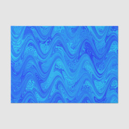 Papel De Seda Padrão Azul Mármore