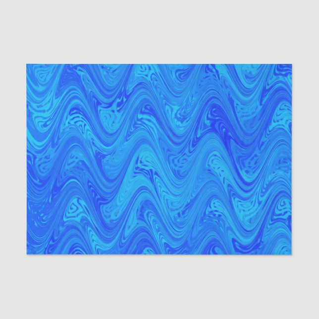 Papel De Seda Padrão Azul Mármore (Frente )