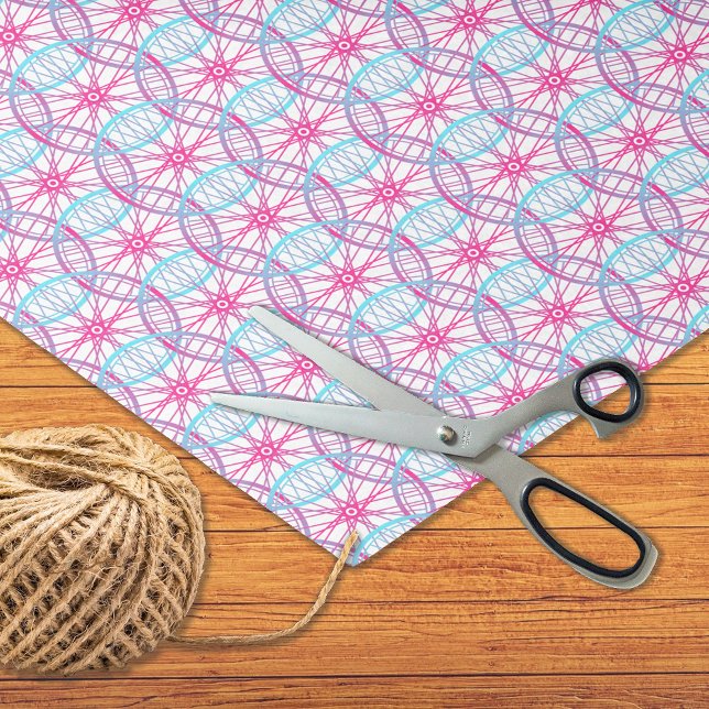 Papel De Seda Padrão azul-rosa da roda-de-bicicleta (Criador carregado)