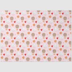 Papel De Seda Padrão Boho Fofo em Rosa