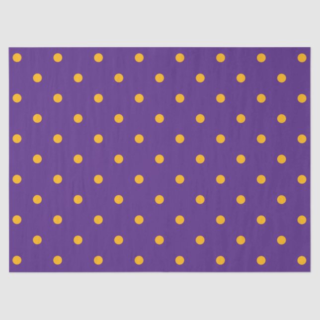 Papel De Seda Padrão Bolinhas pequeno: Roxo e Dourado (Frente )