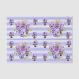 Papel De Seda Padrão bonito de faixa de Lavanda Floral com Flor 
