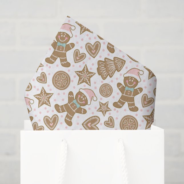 Papel De Seda Padrão Bonito de Homem de Biscoito de Natal (Sacola de presentes)