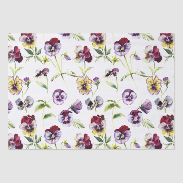 Papel De Seda Padrão bonito de painéis de aquarela (Frente )