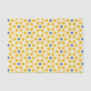 Papel De Seda Padrão bonito de Starburst em Amarelo e Azul