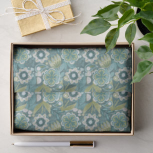Papel De Seda Padrão Botânico Boho Floral