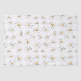 Papel De Seda Padrão Botânico das Flores Brancas