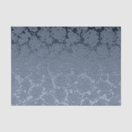 Papel De Seda Padrão Branco Azul-Dusta Floral Elegante