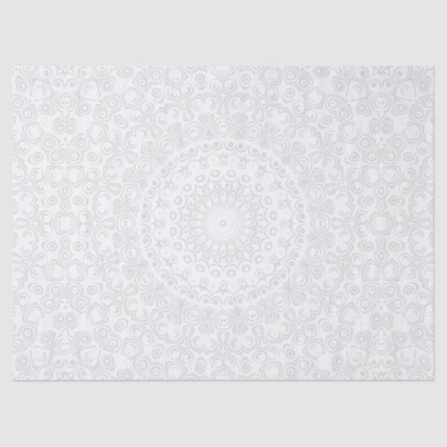 Papel De Seda Padrão branco mínimo de Mandala (Frente )