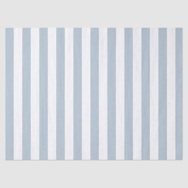 Papel De Seda Padrão brilhante azul e branco riscado (Frente )