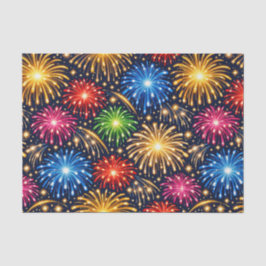 Papel De Seda Padrão Brilhante de Fogos de Artifício da Meia-Noi