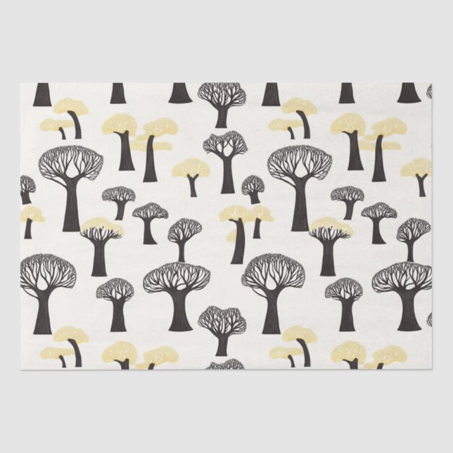 Papel De Seda Padrão Caprichoso da Árvore Baobá (Frente )