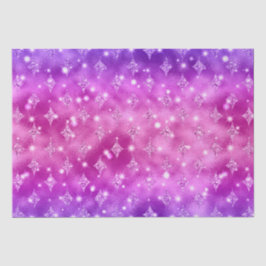 Papel De Seda Padrão Celestial com Brilho em Ombre Roxo e Rosa