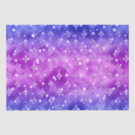 Papel De Seda Padrão Celestial de Brilho Roxo e Azul