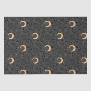 Papel De Seda Padrão Celestial de Sol e Lua