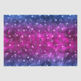 Papel De Seda Padrão Celestial do Ombre Azul e Rosa