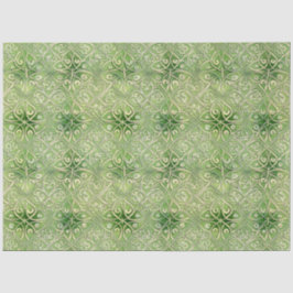 Papel De Seda Padrão Celtic Irish Green e Dourado do Ornamentado
