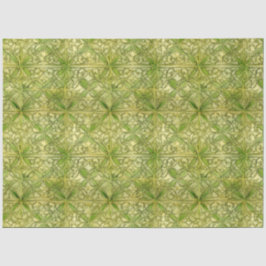Papel De Seda Padrão Celtic Irish Green e Dourado do Ornamentado