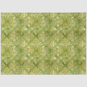 Papel De Seda Padrão Celtic Irish Green e Dourado do Ornamentado