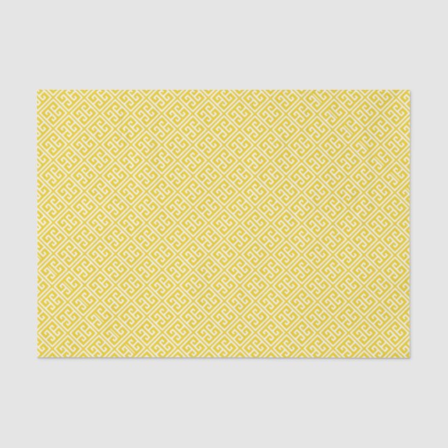 Papel De Seda Padrão-chave grego amarelo-limão (Frente )