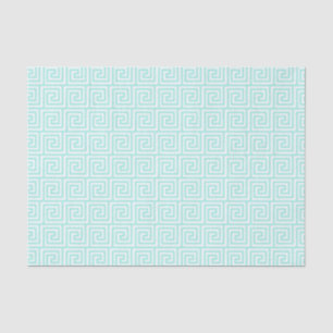Papel De Seda Padrão-chave grego em verde e branco de Seafoam