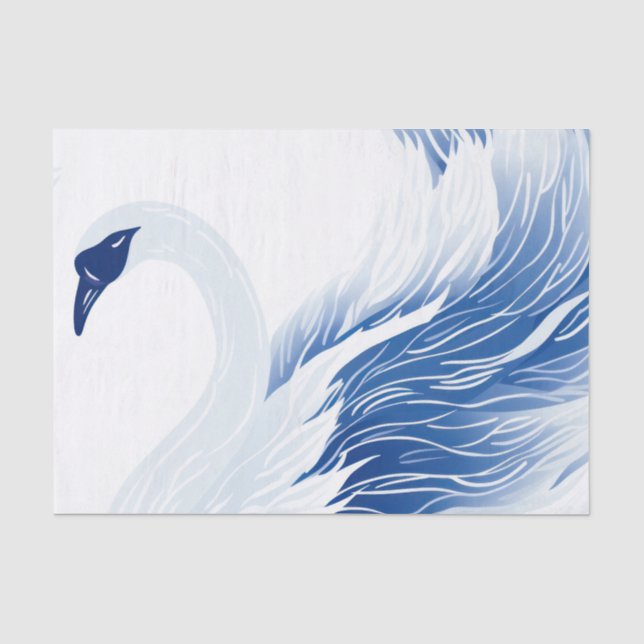 Papel De Seda Padrão chinês de asas do cisne Gift Bag (Frente )