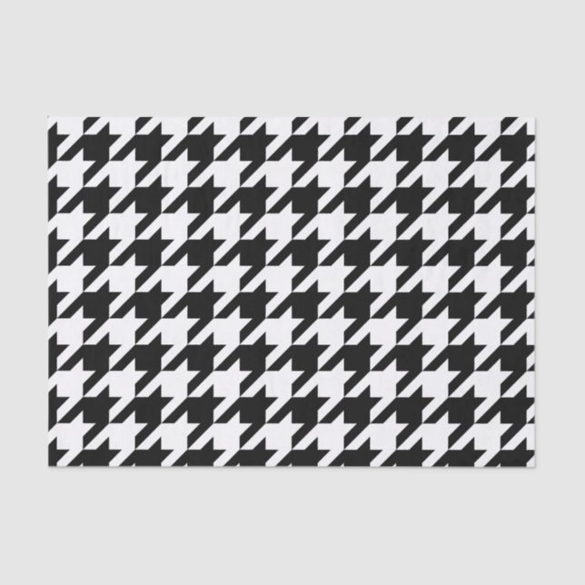 Papel De Seda Padrão clássico de tecelagem de houndstooth (Frente )