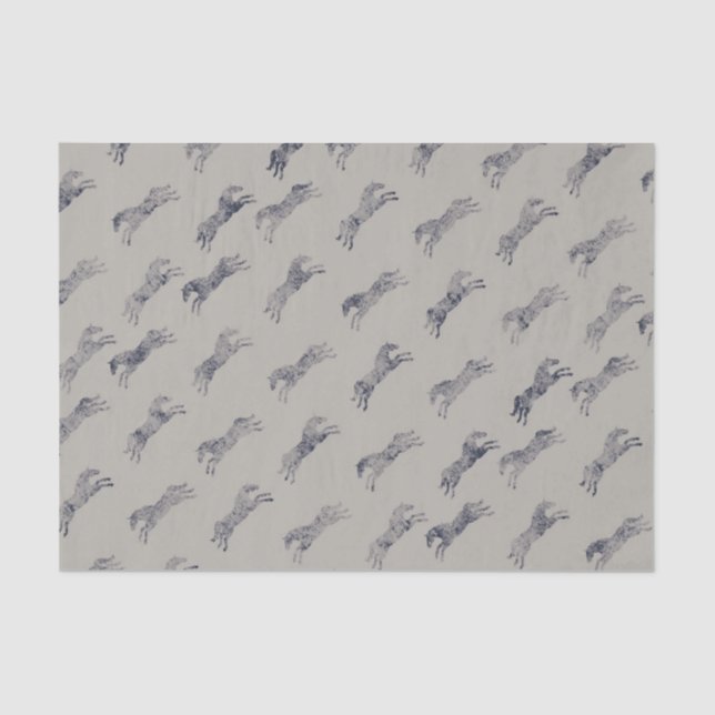 Papel De Seda Padrão Clássico Equestre (Frente )