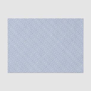 Papel De Seda Padrão Clássico Grego Azul e Branco em Chave