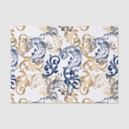 Papel De Seda Padrão Clássico Retrô em Estilo Barroco