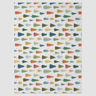 Papel De Seda Padrão Colorido de Árvore de Natal do Estilo Escan