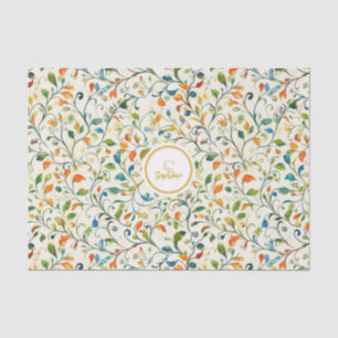 Papel De Seda Padrão Colorido De Folha De Paisley Inspirado Na V
