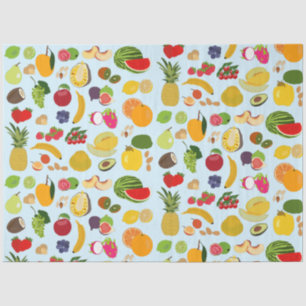 Papel De Seda Padrão Colorido de Fruta de Verão