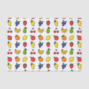 Papel De Seda Padrão Colorido de Frutas Mistas