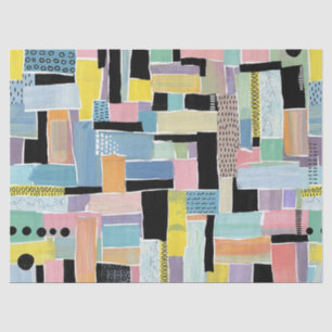 Papel De Seda Padrão Colorido de Patchwork Abstrato (2)