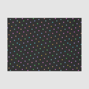 Papel De Seda Padrão Colorido De Pontos Brilhantes A Preto