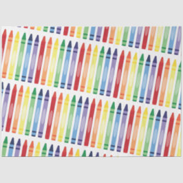 Papel De Seda Padrão Colorido do Arco-Íris Crayons