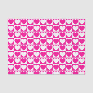 Papel De Seda Padrão com verificação de cor rosa quente e bra