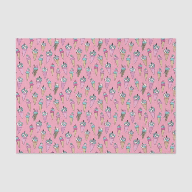 Papel De Seda padrão Cone do sorvete (Frente )