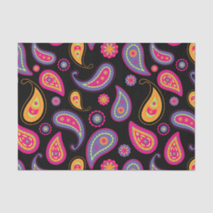 Papel De Seda Padrão contínuo colorido de Paisley
