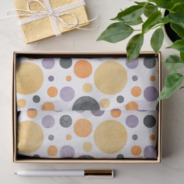 Papel De Seda Padrão contínuo de bolinhas geométricas retrô (Presente)