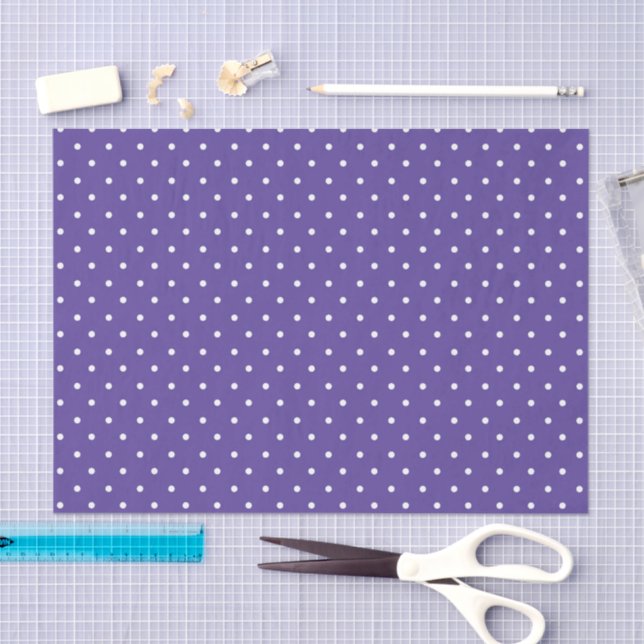 Papel De Seda Padrão contínuo de bolinhas roxas médias (Arte )