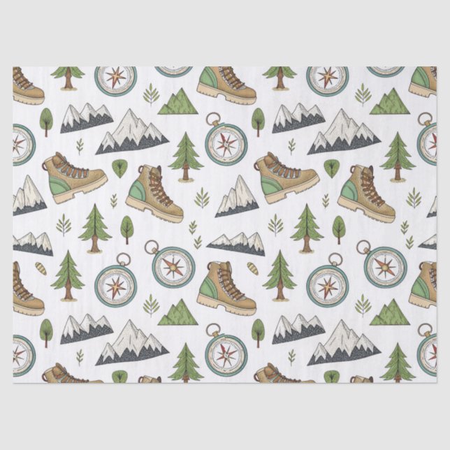 Papel De Seda Padrão contínuo de caminhada de aventura (Frente )